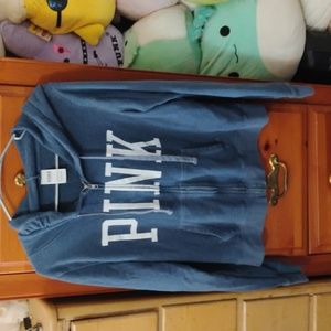 Victoria secret Pink blue zip up hoodie
